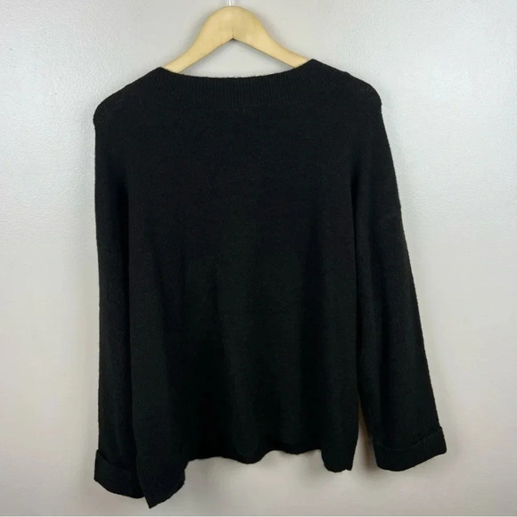 Soft Surroundings Embellished Sweater Size XL Petite Dark Brown Wool Blend - Picture 2 of 9